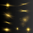 © Iskanderova.an - Vector illustration of abstract flare light rays. A set of stars, light and radiance, rays and brightness.