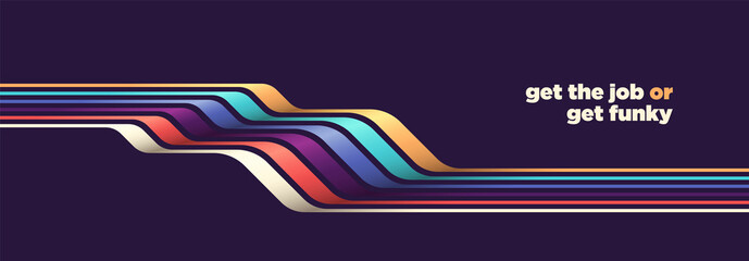 Wall Mural - Abstract background design in simple retro style with colorful lines. Vector illustration.