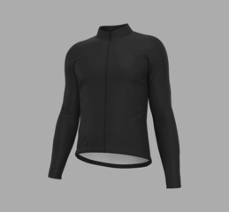 Blank cycling jersey mockup in front, side and back, 3d rendering, 3d illustration