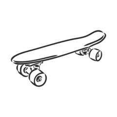 Wall Mural - Hand Drawn Skateboard skateboard longboard vector sketch