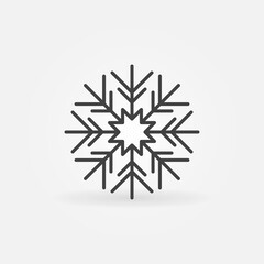 Poster - Snowflake linear vector concept icon or symbol