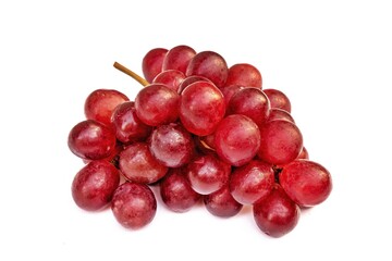 red grapes isolated on white