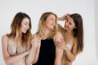 © kalinichenkod - Group of women with different body and ethnicity posing together to show the woman power and strength. Curvy and skinny kind of female body concept