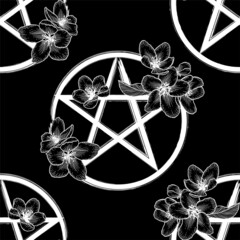 Wall Mural - Pentagram occult symbol seamless pattern