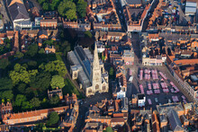 Aerial Shot Of The St Mary Magdalene Church In Newark-on-Trent, England