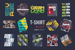© rikkyal - Collection of fourteen colorful vector t-shirt graphic designs, prints, illustrations