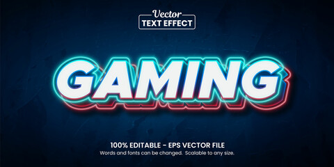 Wall Mural - gaming blue and red light background, editable text effect
