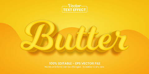 Wall Mural - butter yellow, editable text effect