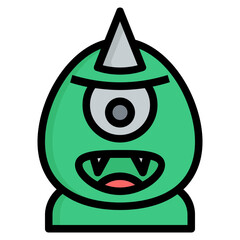 Poster - monster Color line icon