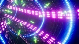 Fototapeta Przestrzenne - Bright Neon Light Futuristic Cyber Tunnel 3D Rendering