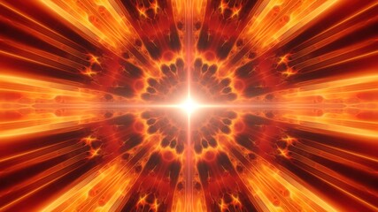 Wall Mural - Shining Cross Shape Ligt Flare Energy Bursting with Fire Effect