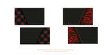Fototapeta Młodzieżowe - Ready-to-print business card design with space for your text and face in polizenian style patterns. A set of black business cards with mask of the gods ornaments.