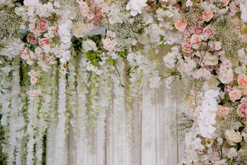 Wall Mural - Wedding backdrop background,  flower decoration
