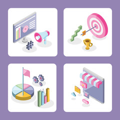 Sticker - isometric digital marketing