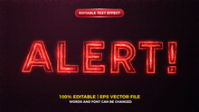 Red Alert Electric Glow Bold Editable Text Effect