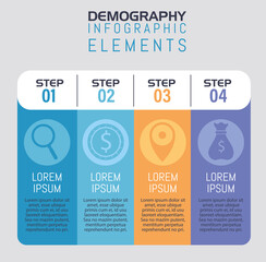 Sticker - Demography steps set