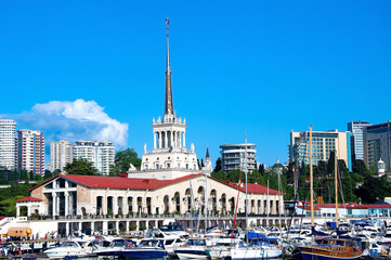 Wall Mural - Sochi, Russia - June 1 , 2021: Marine station Port of Sochi, Krasnodar Krai.