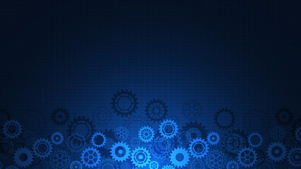 Wall Mural - Cogs and gear wheel mechanisms. Concepts and ideas for hi-tech digital technology and engineering design. Abstract technical background of mechanical engineering. Vector illustration