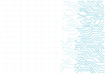 Wall Mural - circuit board electronic or electrical blue line on white engineering technology concept vector back