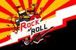 Vector illustration of rock  and roll music background design template for music festival or concert banner.