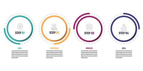 Wall Mural - business 4 step infographic information, vector design