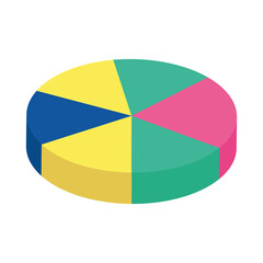 Wall Mural - Isometric pie chart