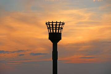 Wall Mural - Warning beacon at Westbury, Wiltshire at sunset