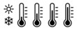 Temperature symbol set. Temperature icons vector set . Thermometer icons isolated.