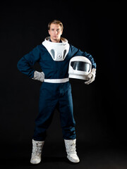 Wall Mural - An astronaut in a spacesuit is ready for launch.