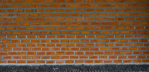 Wall Mural - old wall brick background, Mortar, Orange wall color background, Vintage wall
