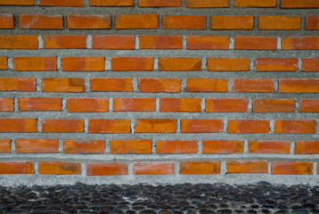 Wall Mural - old wall brick background, Mortar, Orange wall color background, Vintage wall
