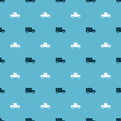 Canvas Print - Set Car and on seamless pattern. Vector