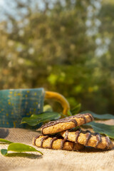 Wall Mural - homemade cookies, healthy eating, wellbeing, healthy lifestyle, breakfast in the morning