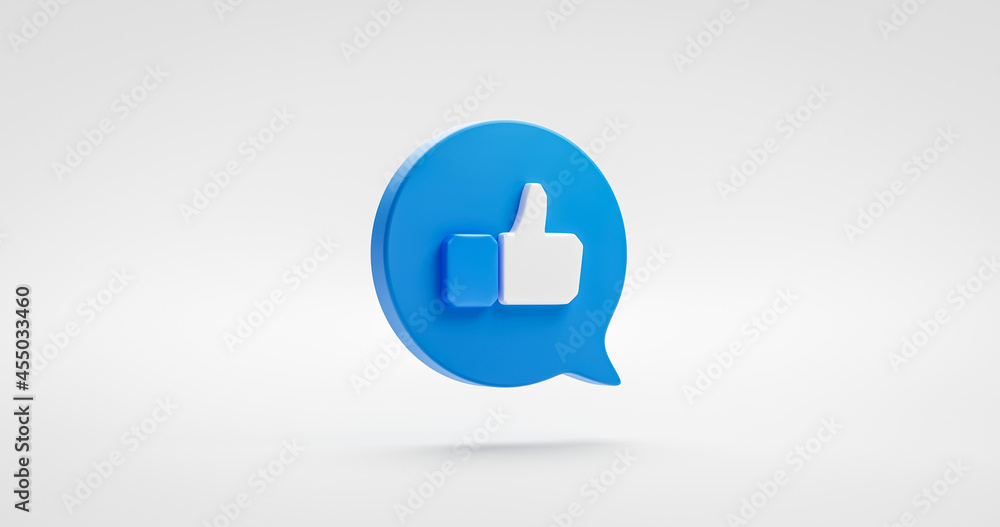 Blue like icon thumbs up social sign or notification button symbol ...