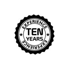 Ten years experience icon isolated on white background