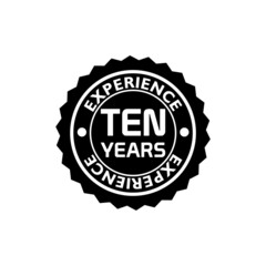 Ten years experience icon isolated on white background