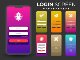 Mobile login screen ui set