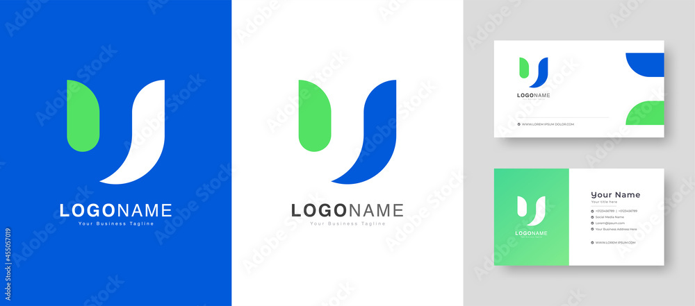 Modern Colorful Initial Creative Clean U Letter Logo With Premium ...