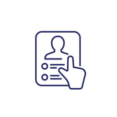 Poster - user profile icon, line vector