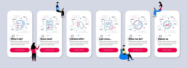 Wall Mural - vector set of finance icons related to checked calculation, bitcoin think and survey checklist icons