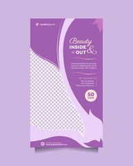 Wall Mural - beauty care service concept social media story and banner template. creative promotion design concep