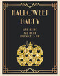 Halloween art-deco style design for ticket, banner, flyer and etc.