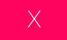 X Is A Simple Vector With Pink Background.