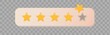 © Yasir Design - Five stars customer product rating review flat icon for apps and websites. Customer feedback concept illustrations.