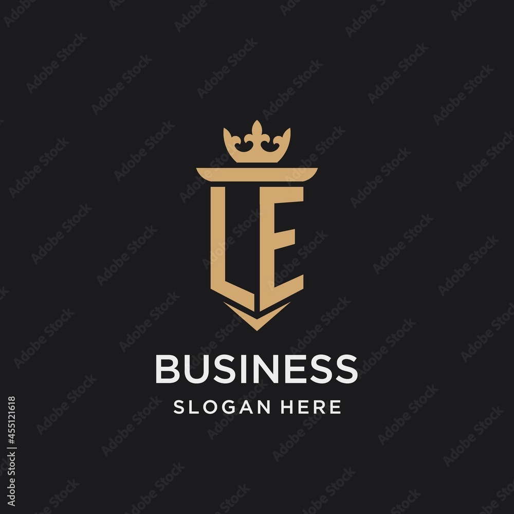 LE monogram with medieval style, luxury and elegant initial logo design ...