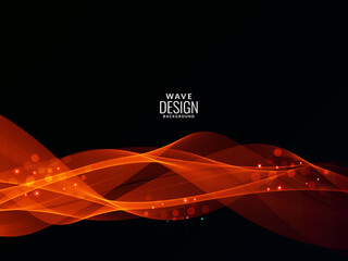 Wall Mural - abstract redish orange light flowing stylish wave modern illustration pattern background