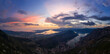 Evening view of the Bay of Kotor in Montenegro. Panorama.