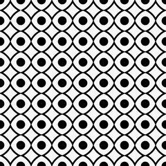 Fototapete - Black dots pattern grid. Vector mesh with connected dots.