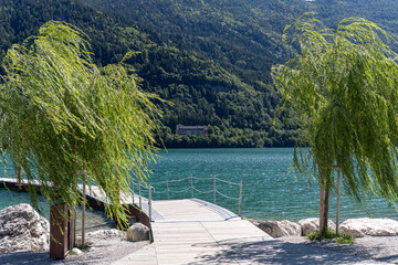 Wall Mural - beautiful lake surrounded by mountain