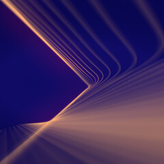 Leinwandbilder - Geometric shapes striped contemporary art. 3d rendering digital illustration technology concept.